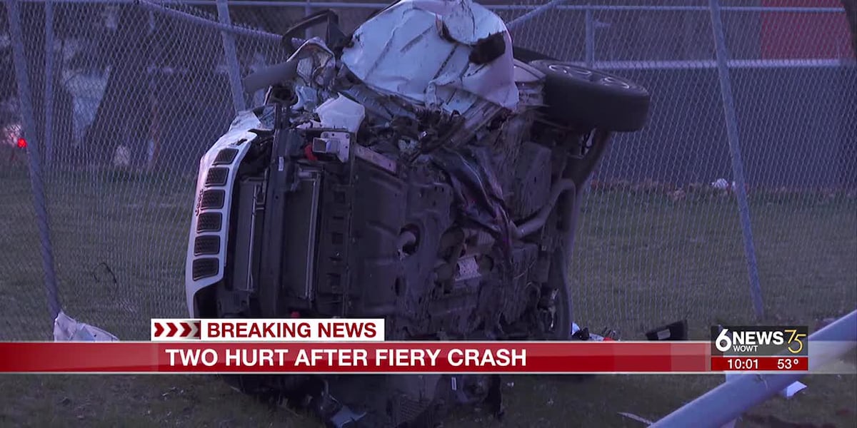 Two injured in fiery north Omaha crash [Video]