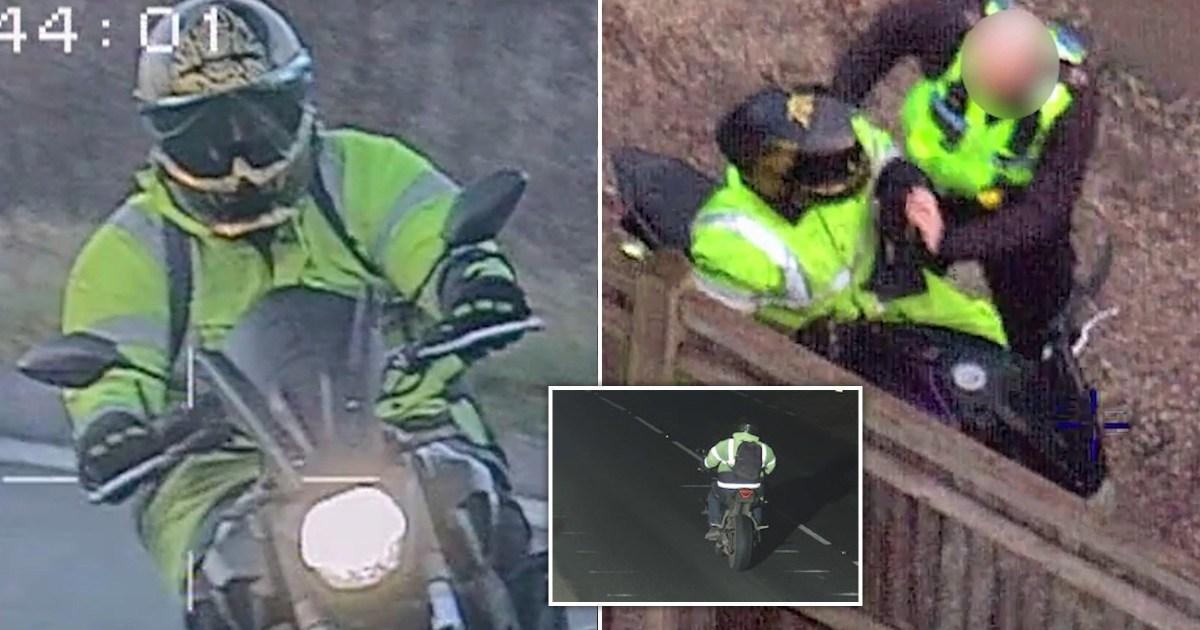 Biker finally arrested after covering plates to do 80mph in 30mph zone | UK News [Video]
