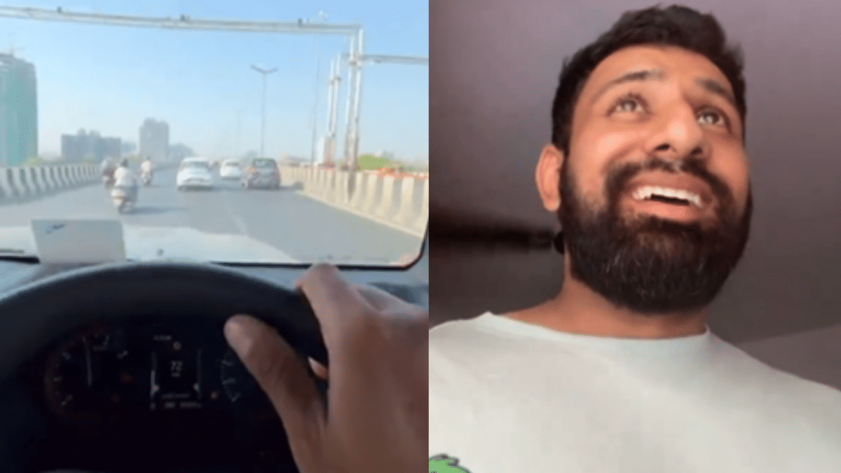 Dekho Fir Bach Gaya: YouTuber Rajat Dalal Avoids Road Accident After Rash Driving [Video]