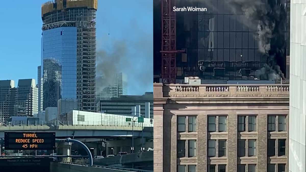 Safety standdown at South Station tower under construction after fire [Video]