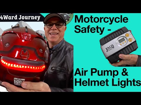 Motorcycle Safety Gear – Air Pump and Helmet Lights [Video]