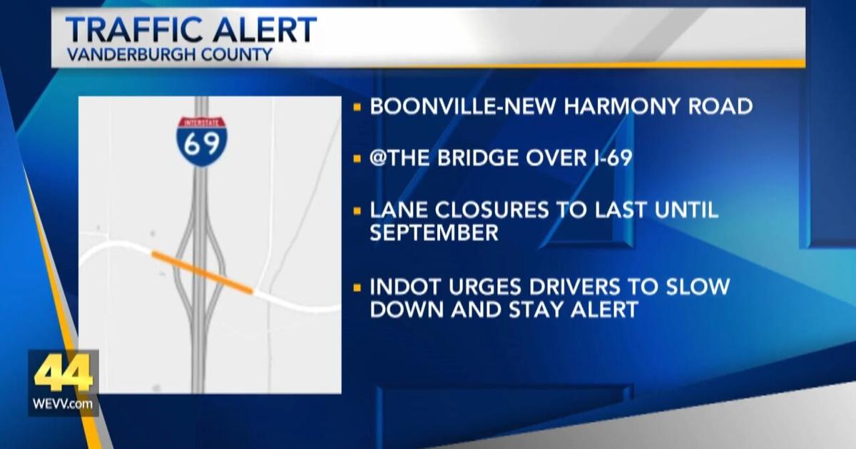 Lane closure planned for Boonville-New Harmony Road bridge over I-69 in Vanderburgh County | Video
