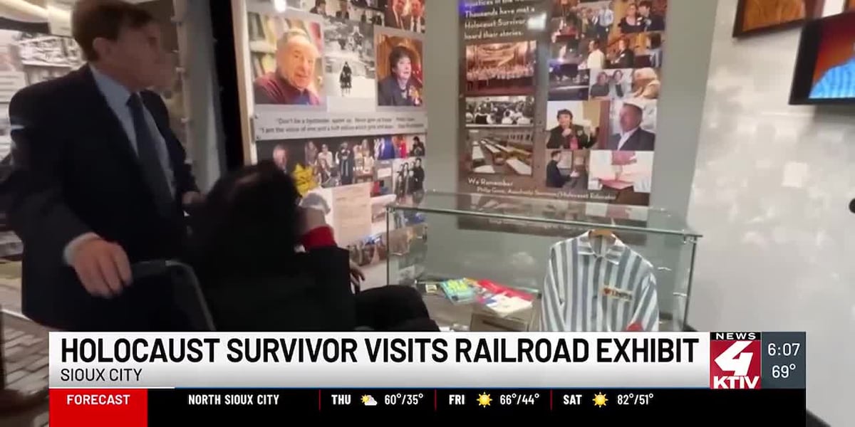 Holocaust survivor shares story with local students, visits Holocaust Rails exhibit depicting her journey [Video]