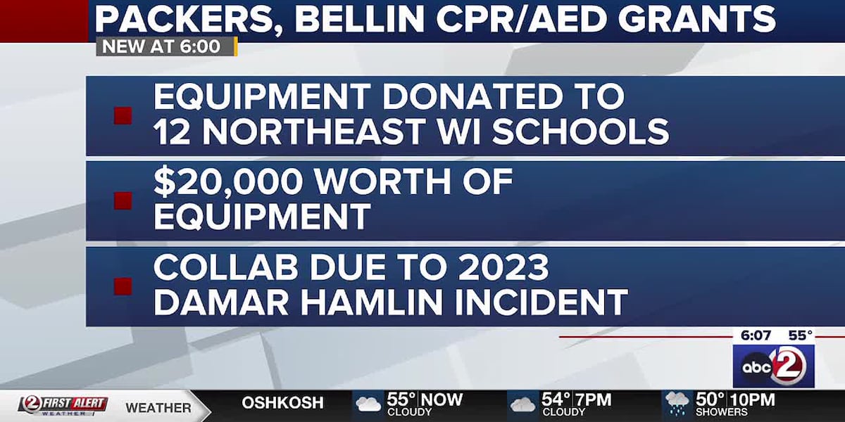 Packers and Bellin Health team up to donate CPR and AED equipment to local schools [Video]