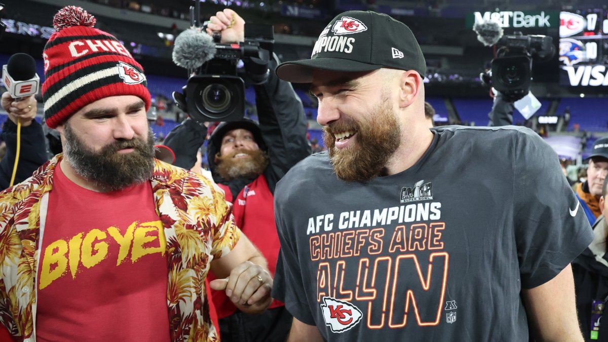 Travis and Jason Kelce surprised with graduation during live New Heights show  NBC10 Philadelphia [Video]