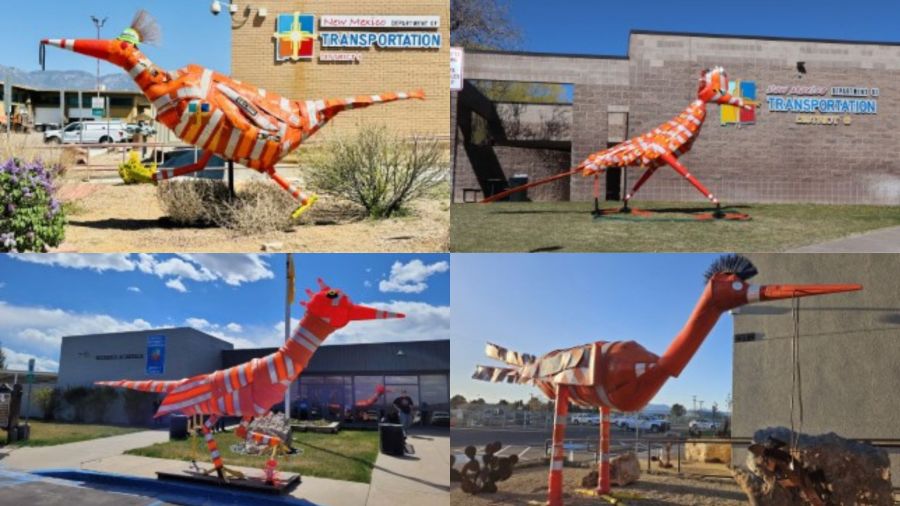 NMDOT builds roadrunner sculptures out of construction barrels as part of work zone safety campaign [Video]