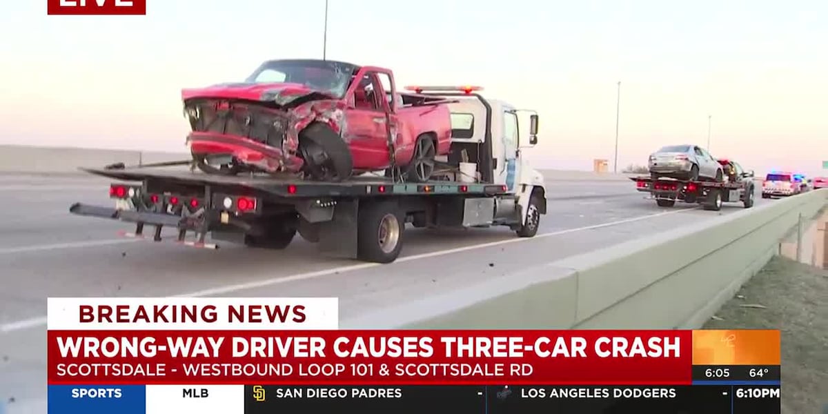 Wrong-way driver leads to 3-vehicle crash on Loop 101 in Scottsdale [Video]