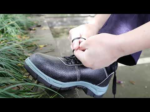 2022 04 08 194609Two-color bottom genuine leather safety shoes [Video]