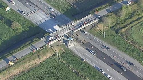 Work underway to repair overpass strike damages on Highway 99 [Video]