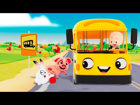 Wheels on the bus Animals | Swimming Pool Safety Song and more to sing with Cuquin | KIDS [Video]