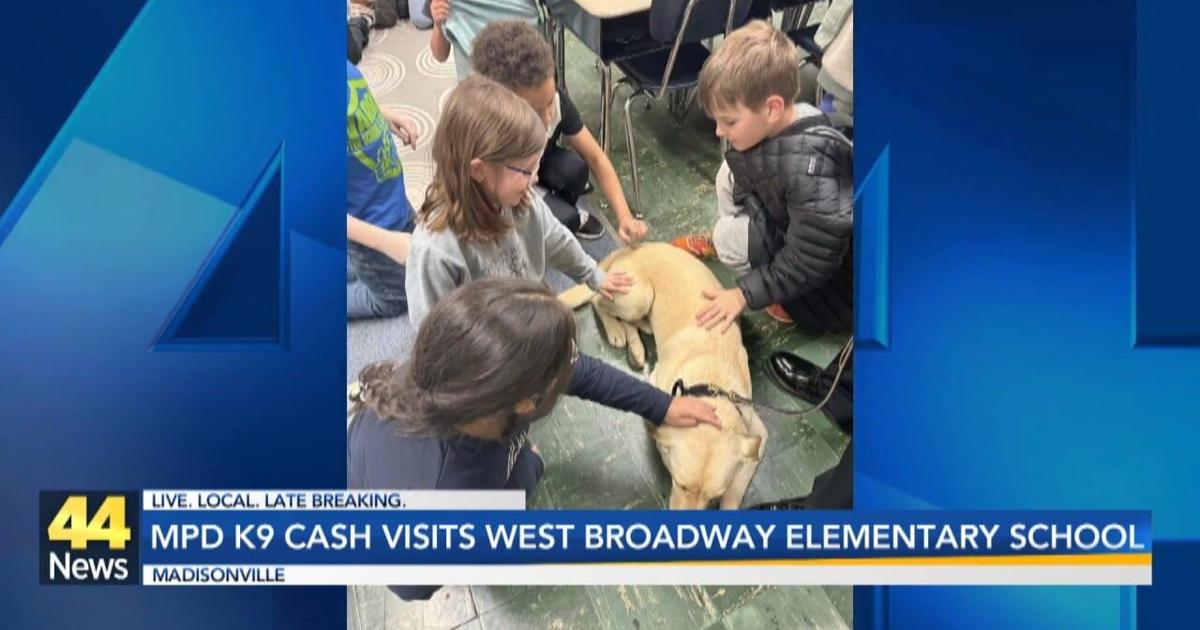 MPD K9 Cash visits West Broadway Elementary School | Video