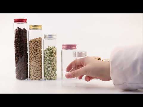 cylindrical glass food storage bottles [Video]