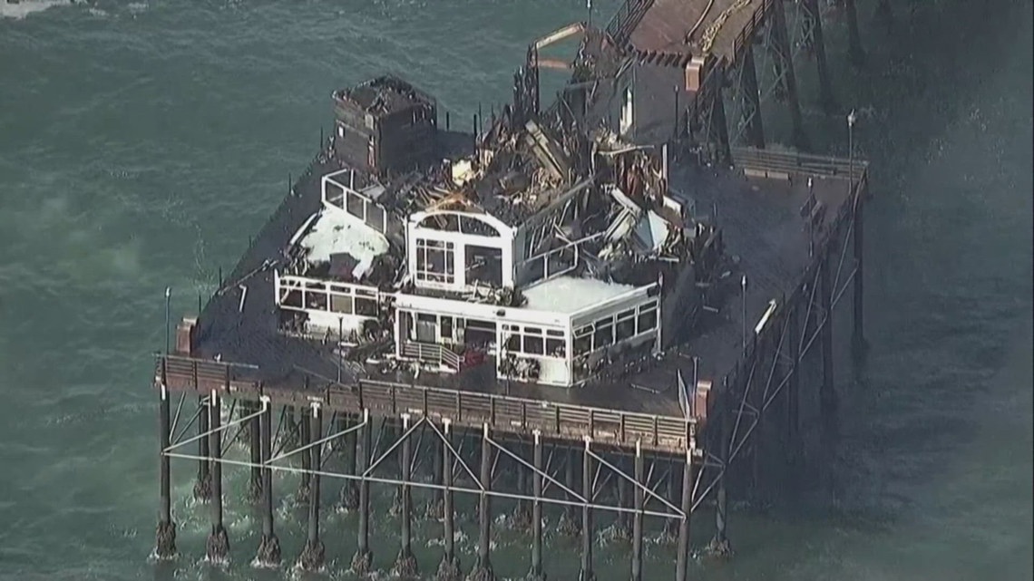 Above Oceanside Pier one day after massive fire [Video]