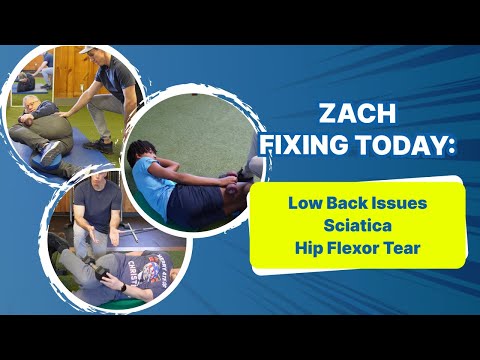 A Sneak Peek into Zach’s gym; Fixing Low Back Pain, Sciatica & Hip Flexor Tear [Video]