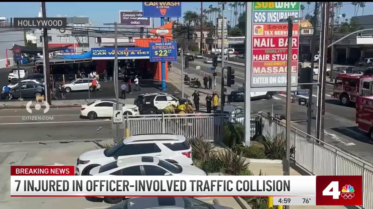 7 injured in officer-involved crash in Hollywood  NBC Los Angeles [Video]