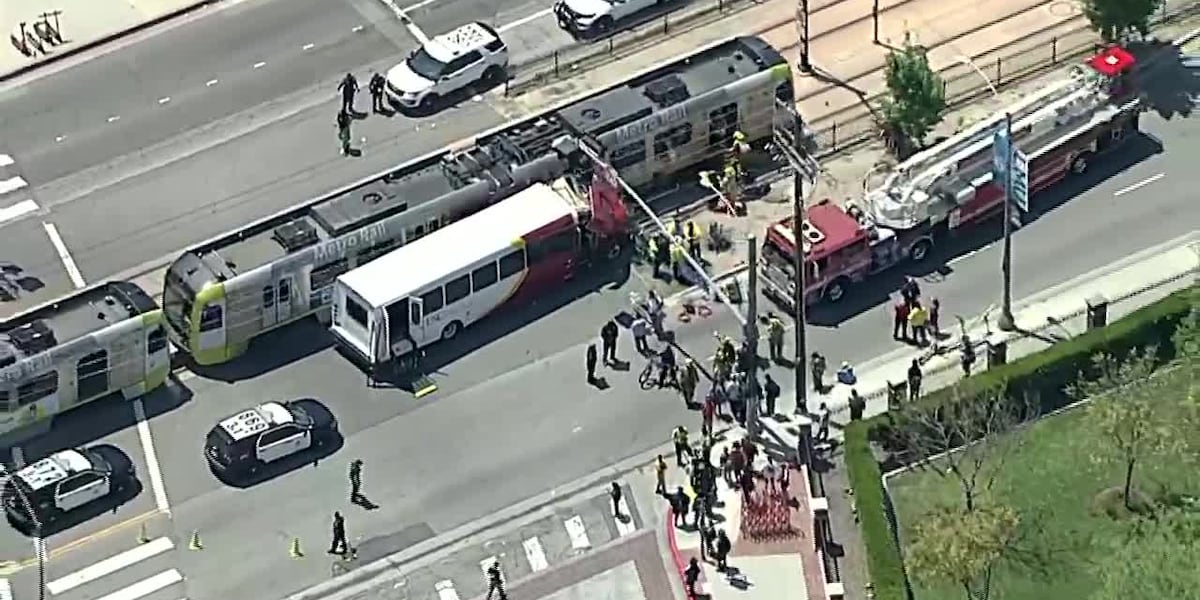 Train collides with bus in downtown Los Angeles, injuring at least 55 [Video]