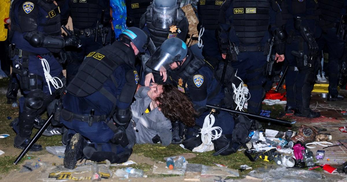 Students sprayed with tear gas as police move in to end protests | US News [Video]