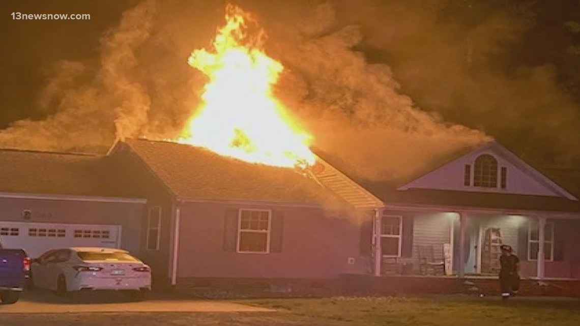 Large Suffolk house fire displaces 2 from their home [Video]