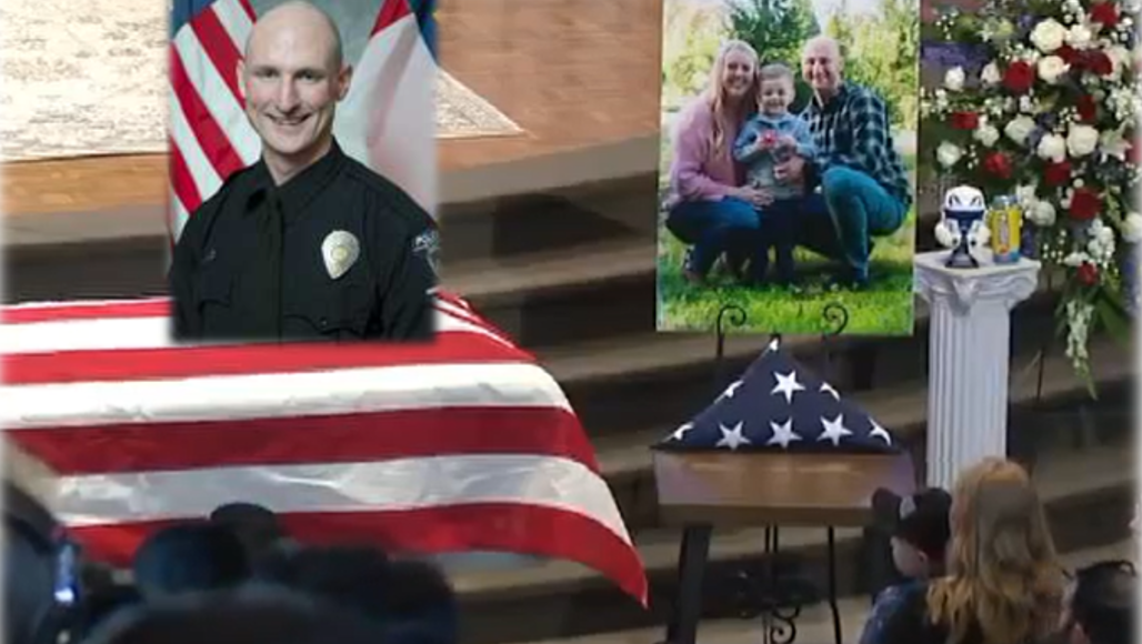 Fallen police officers wife gives moving tribute to husband during memorial [Video]