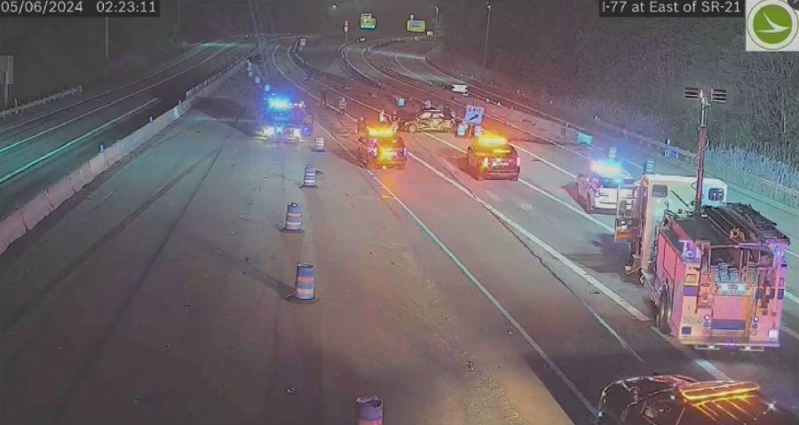 Crash on I-77 sends three to hospital [Video]