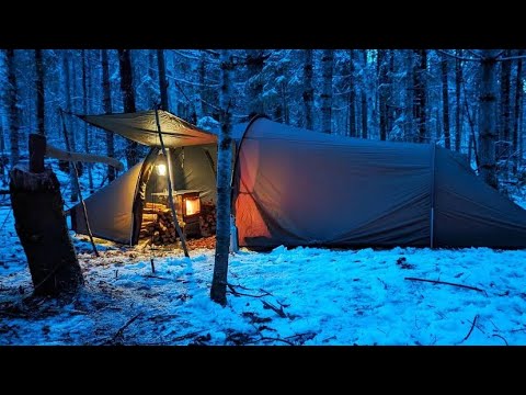 Extreme winter snow storm -35° Solo Camping 4 Days | Snowstorm & Heavy Snowfall Solo Camping [Video]