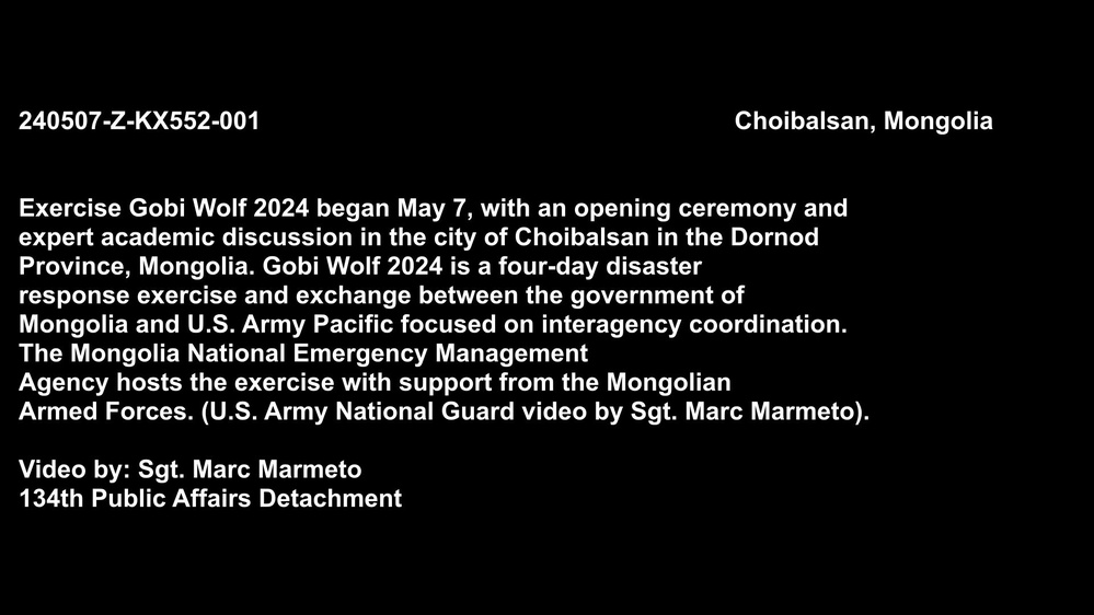 DVIDS – Video – Exercise Gobi Wolf 2024 kicks off in Mongolia