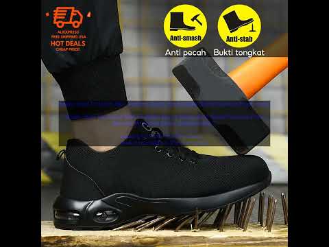 1005005608161852 Safety Steel To Shoes Men  Fashion Sports Shoes Work Boots Puncture Pr [Video]