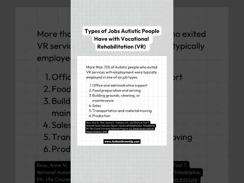 Types of Jobs Autistic People Have with Vocational  Rehabilitation (VR) [Video]