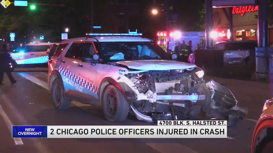 2 CPD officers injured in South Side collision between squad car and van overnight [Video]