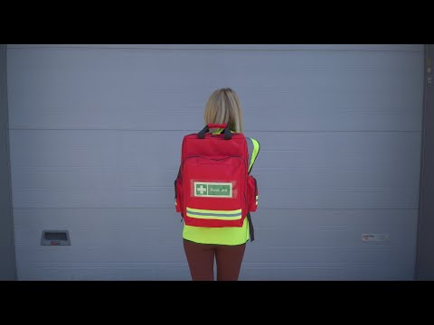 EVAQ8 Medical Kit Fully Stocked in Red Backpack with Inner Compartments [Video]