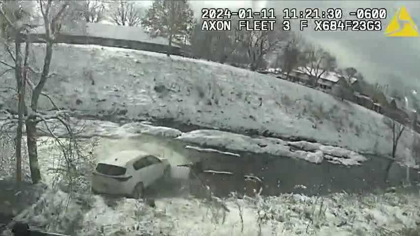 Dash camera video shows police chase that ended with crash into creek