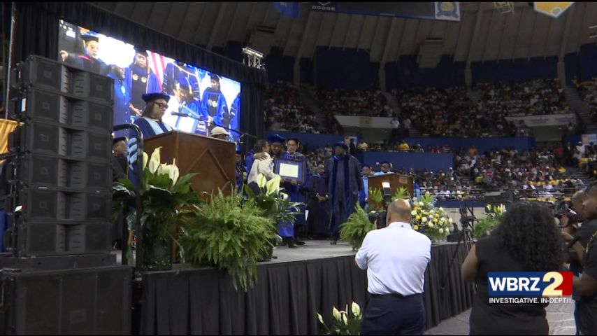 LSU, Southern hosts graduation ceremonies; also includes posthumous graduates [Video]