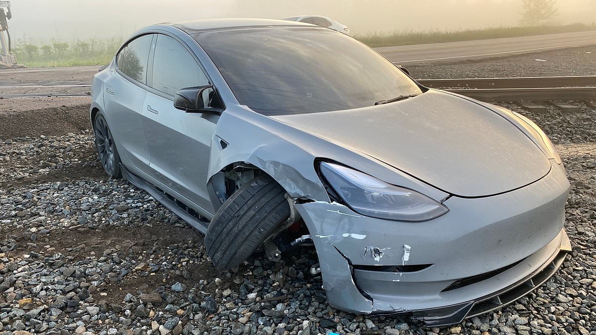 Heart-stopping moment Tesla owner nearly plows into a moving TRAIN in ‘self-drive’ mode (and he says it wasn’t the first time!) [Video]