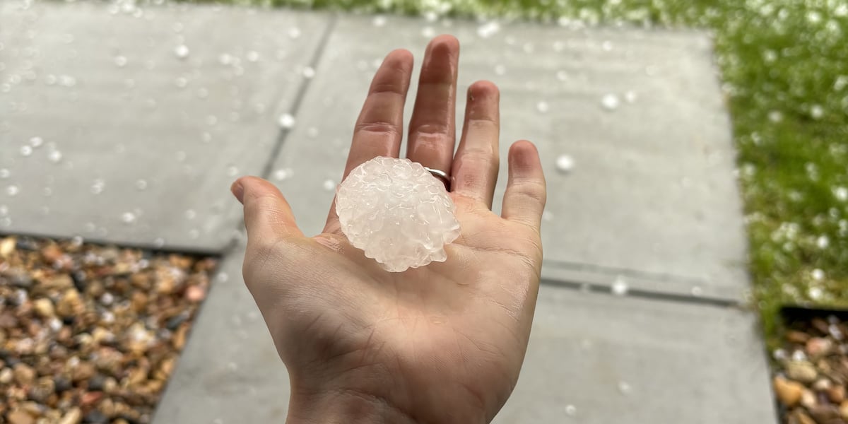 Large hail falls in central Nebraska Monday [Video]
