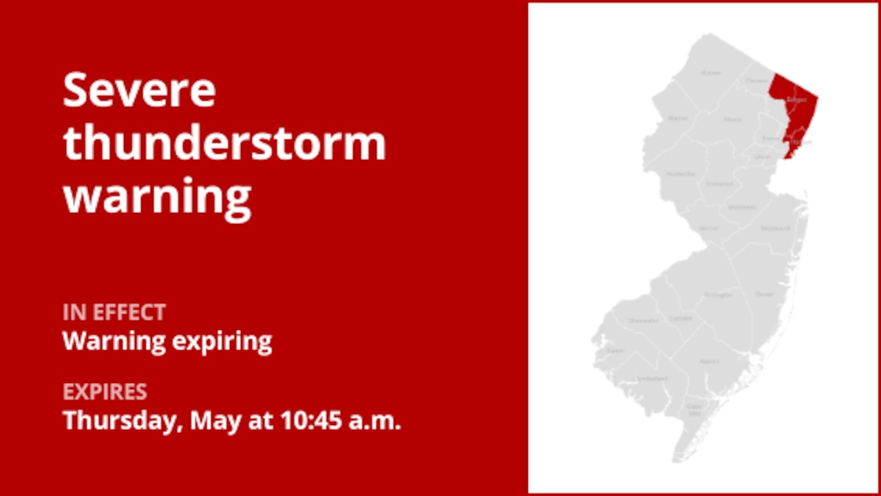 Update: The current severe thunderstorm warning will expire at 10:45 a.m. [Video]