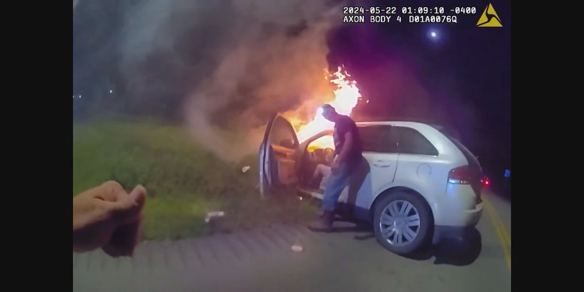 Grayson County driver in dazed state of mind rescued from burning vehicle [Video]