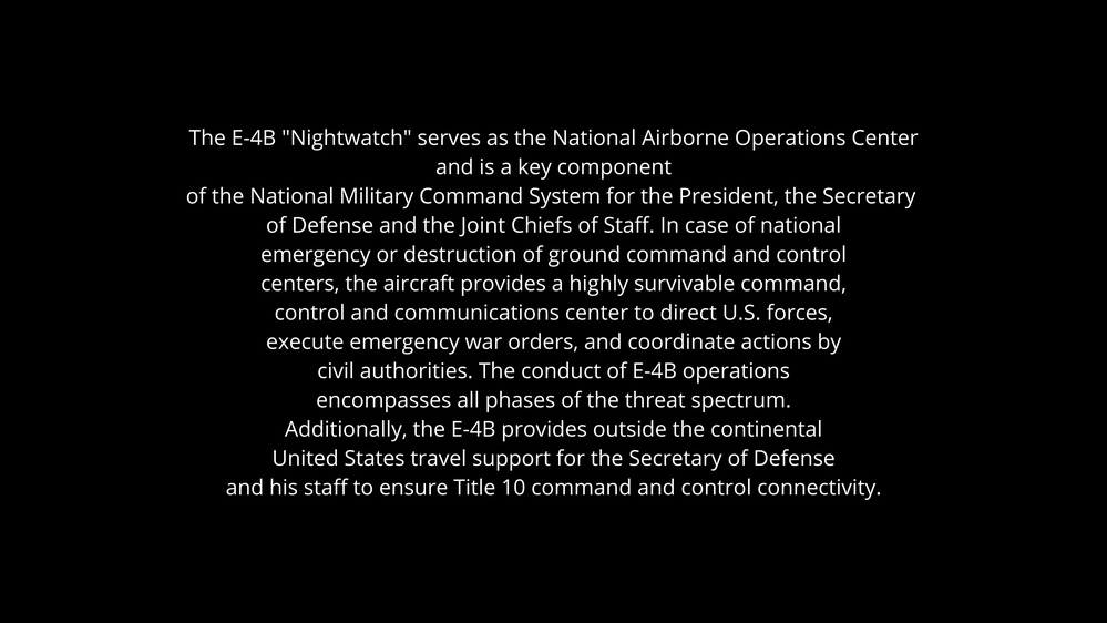 DVIDS – Video – E-4B Nightwatch Interior b-roll