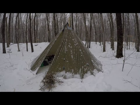 Crazy Winter Storm -35° Solo Camping 4 Days | Snowstorm Tent Inside Tent Winter Camping ASMR [Video]