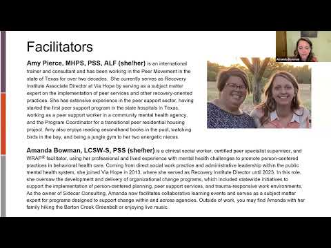 PCRP Session 3: Peer Specialist Roles in PCRP-Aligning with Peer Ethics & Values 5/15/24 [Video]