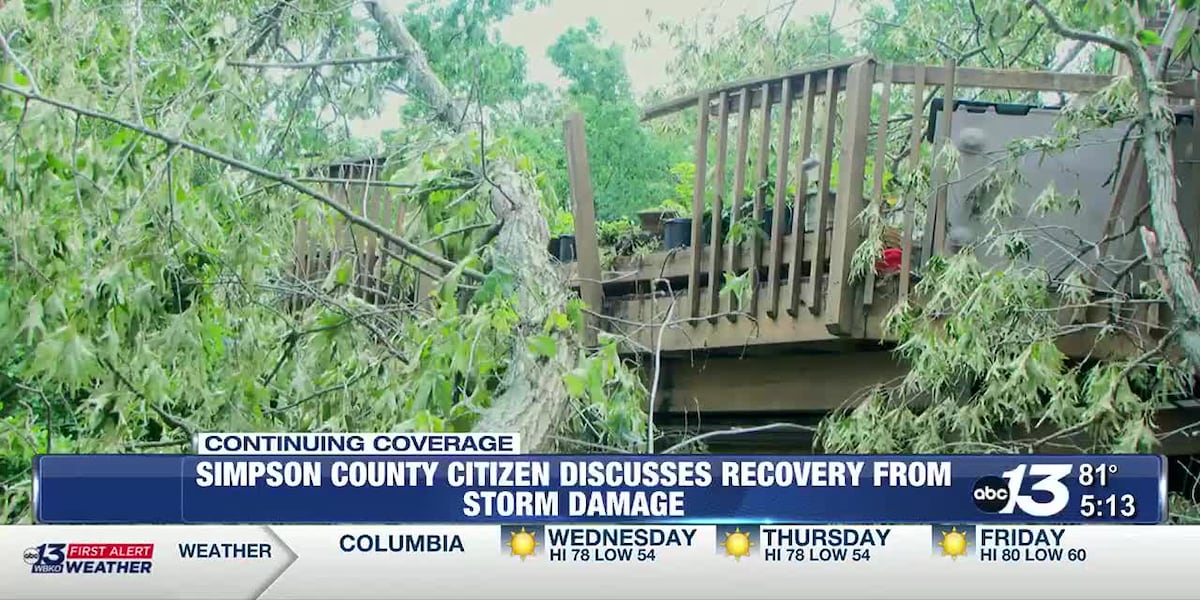 Simpson County residents begin clean-up efforts after tree falls into bedroom [Video]