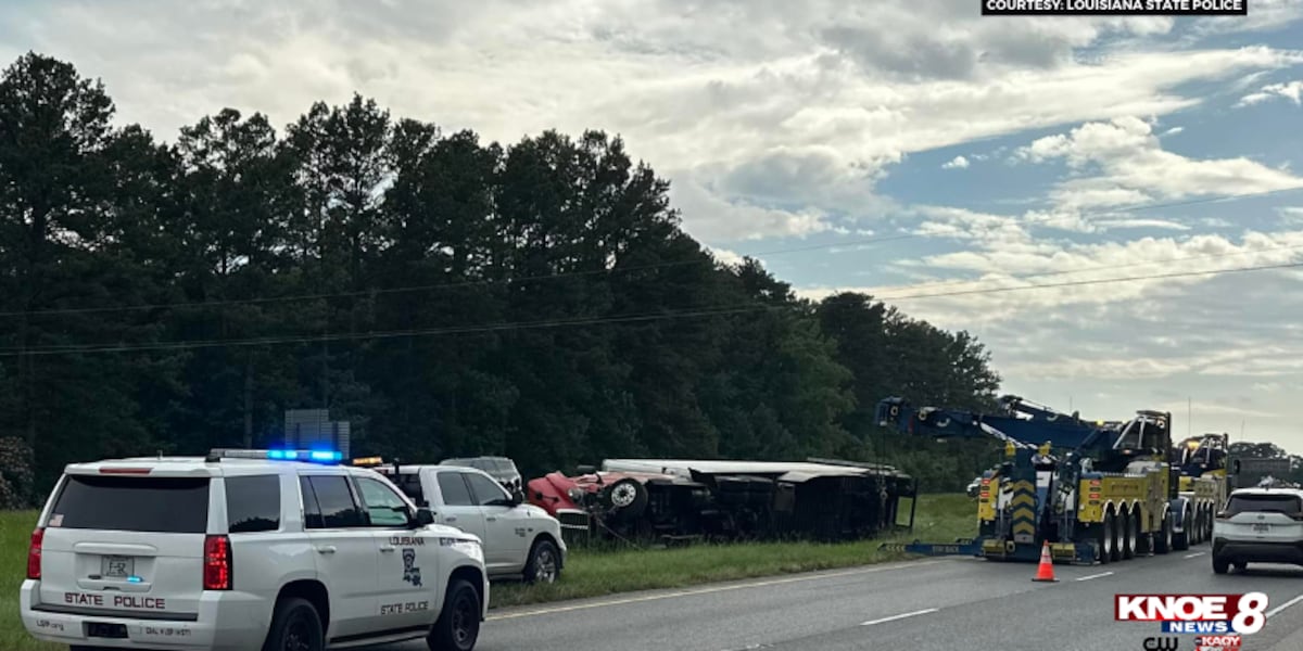 TRAFFIC ALERT: I-20 westbound lane temporarily closed following overturned 18-wheeler accident [Video]