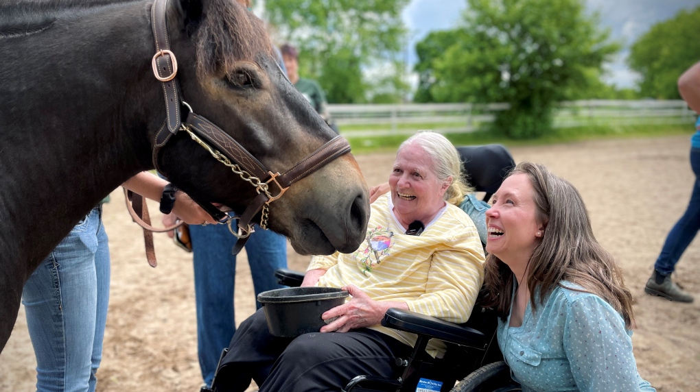 81-year-old Waterloo, Ont. woman with paralysis, amputated leg lives out dream of riding horse again [Video]