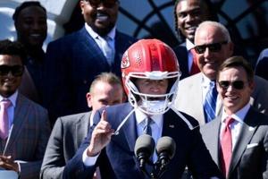 Helmet-wearing Biden aims to emulate back-to-back Super Bowl champs [Video]
