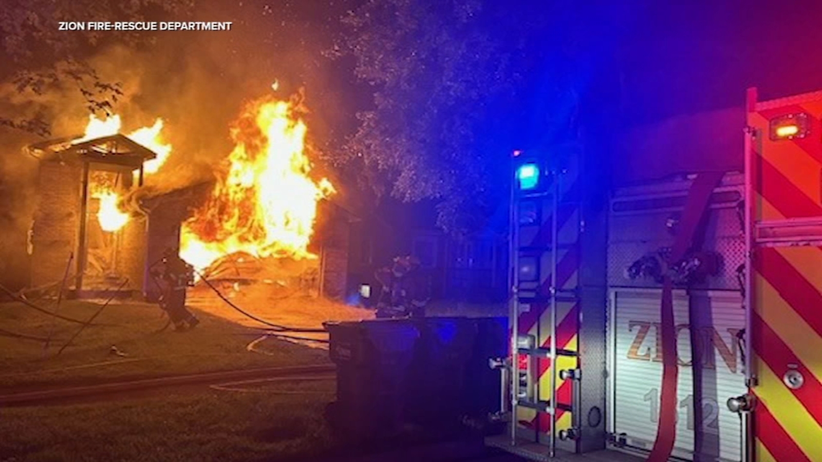 Firefighter injured while battling house fire in Zion, Illinois in 3200-block of Gabriel Avenue, city says [Video]