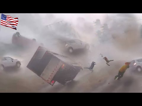 Texas, America is in chaos! Lightning and strong winds of 125 mph blew away houses and cars [Video]