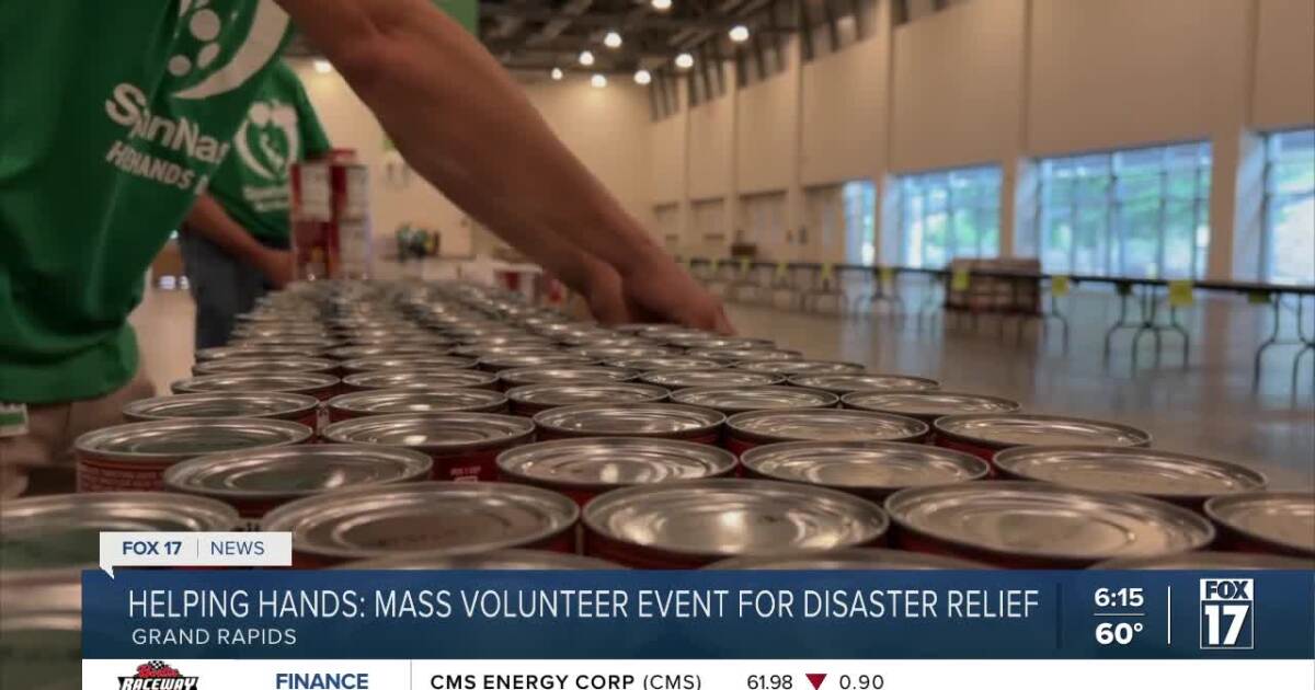 Preparing to provide hope; volunteers pack meals to help after disasters [Video]