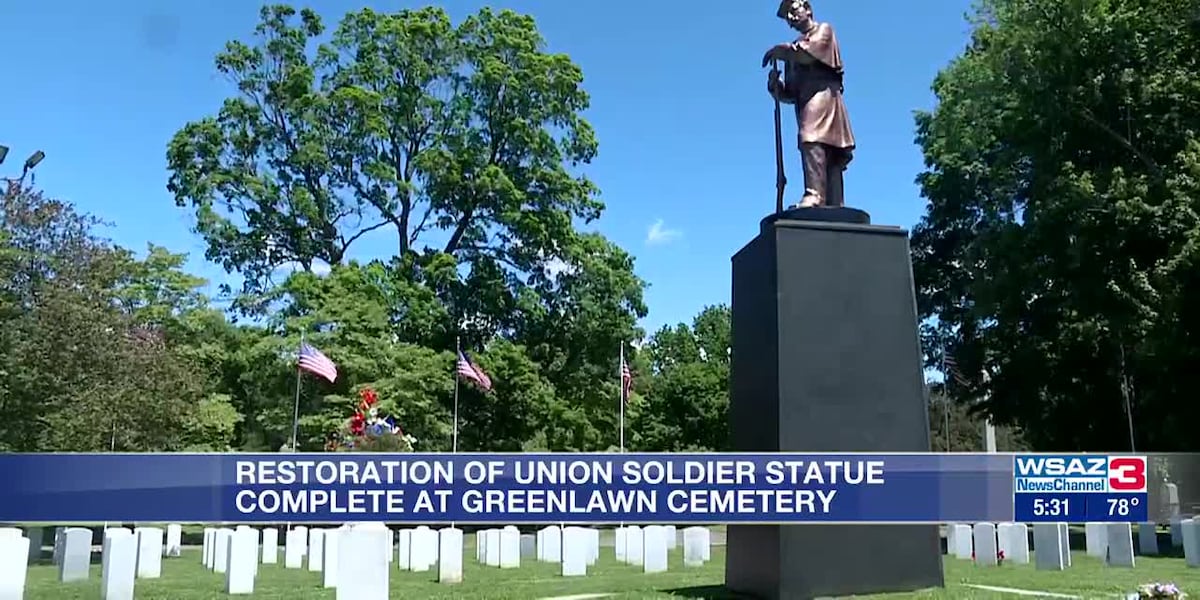 Union soldier statue fully restored at Greenlawn Cemetery [Video]