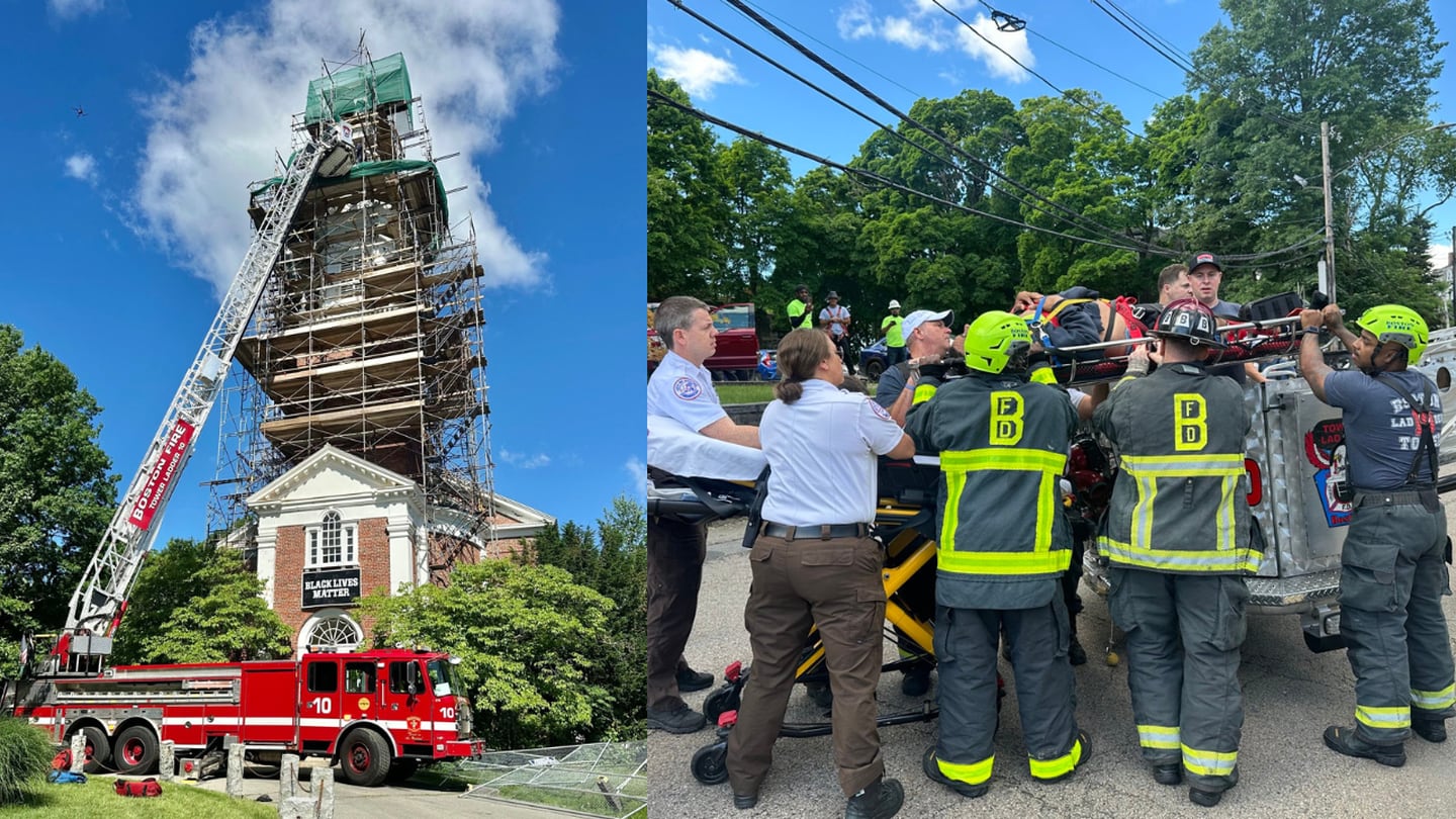 Construction worker hospitalized after falling from Boston church steeple  Boston 25 News [Video]