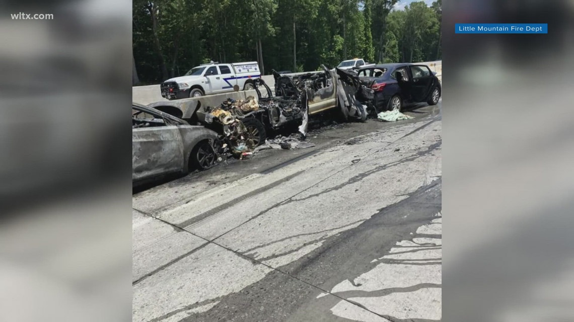 Fiery car accident on I-26 causes bumper-to-bumper traffic [Video]
