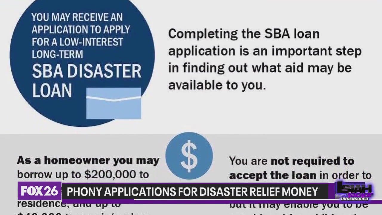 Phony applications for disaster relief money [Video]